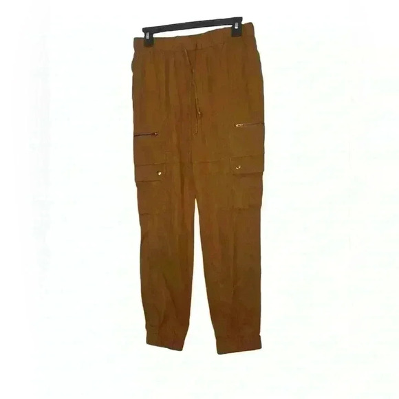 Banana Republic Tencel Cargo Jogger Pant Deep Camel XS Comfy Soft Relaxed - Picture 3 of 11
